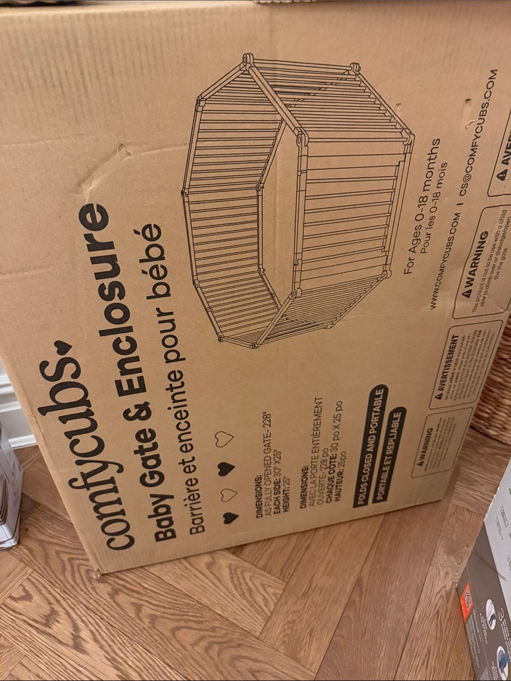 ComfyCubs Brown Baby Gate & Enclosure - Home Office Safe Play Area